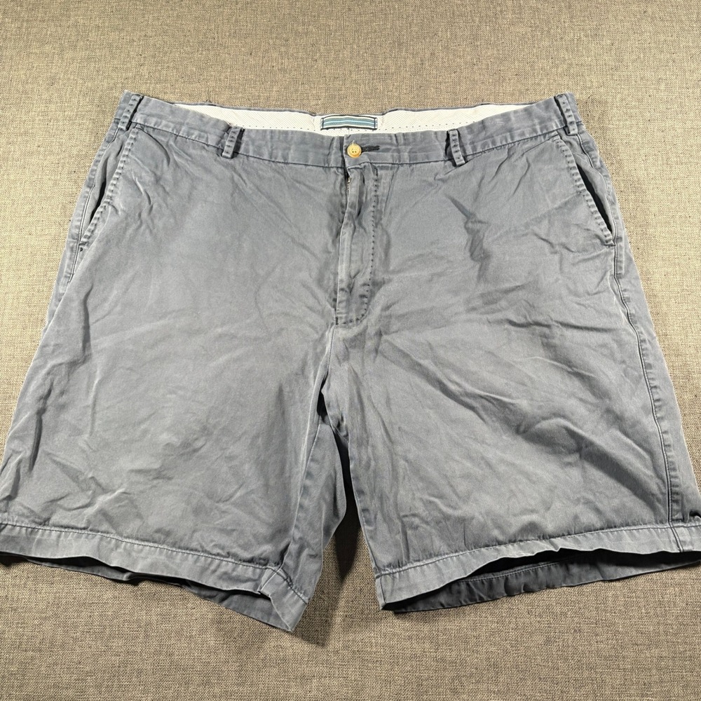 Peter Millar Chino Shorts Mens 42 Blue Gray Pima Cotton Flat Front Golf Classic